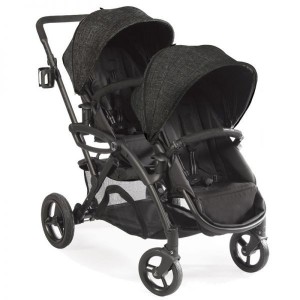 Poussette double évolutive Contours Options Elite Carbon - 2 Coques Cybex Aton 5 Deep Black