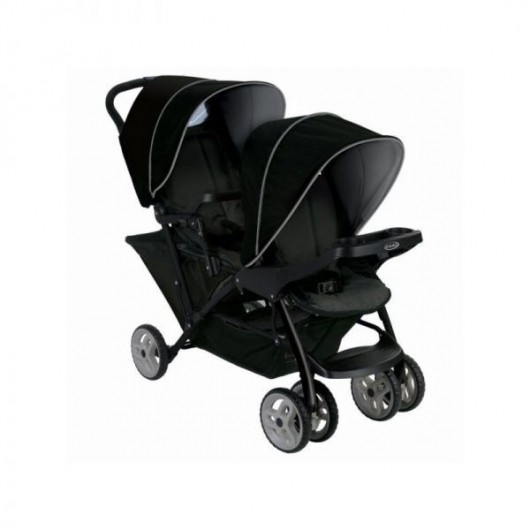 Poussette double évolutive Graco Stadium Duo black grey + 2 coques SnugEssentials I-size Midnight Black