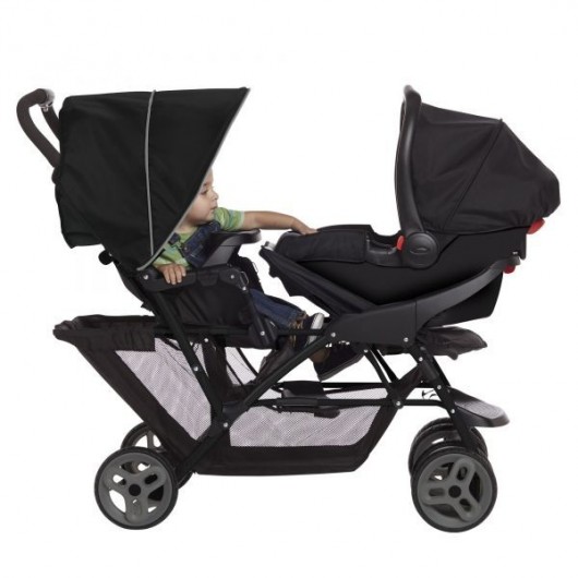 Poussette double évolutive Graco Stadium Duo black grey + 2 coques SnugEssentials I-size Midnight Black