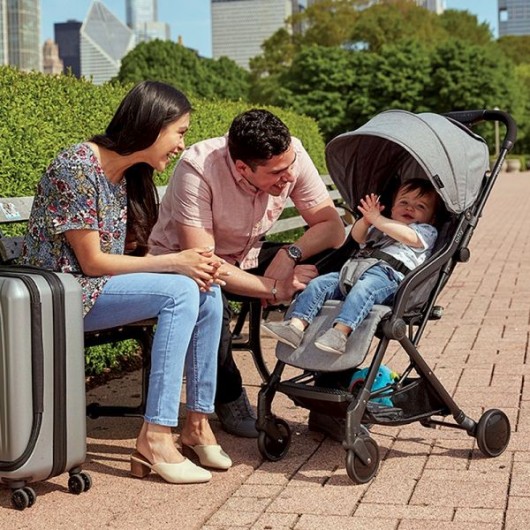 Poussette combinée Contours Bitsy Grise  - Coque Cybex Aton 5 Deep Black