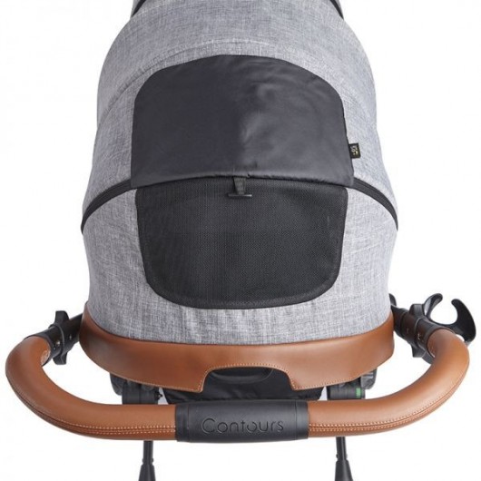 Poussette double évolutive Contours Curve Grise - Coque Cybex Aton 5 Deep Black