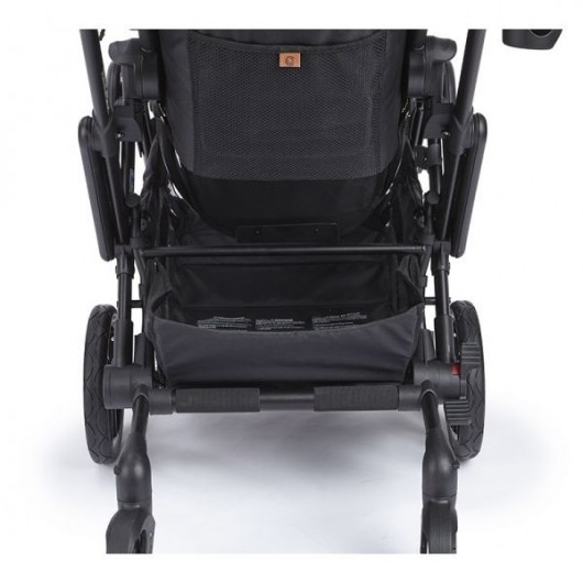 Poussette double évolutive Contours Curve Grise - Coque Cybex Aton 5 Deep Black