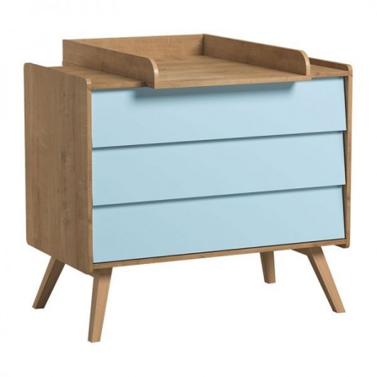 Chambre complète Vox Vintage Oak/Blue lit bébé