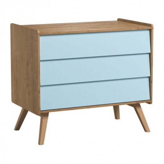 Chambre complète Vox Vintage Oak/Blue lit évolutif