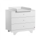 Commode Vox Baby Playwood White avec plan à langer White