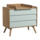 Commode 3 tiroirs Vox Baby Vintage Oak/Green - plan à langer Oak
