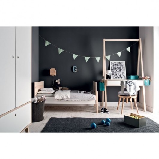 Armoire 2 portes + tiroir Spot Baby blanc/acacia Vox Baby