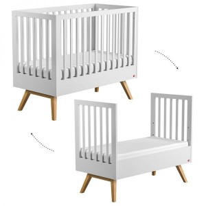 Lit bébé évolutif 70x140 cm Nature Vox Baby Blanc