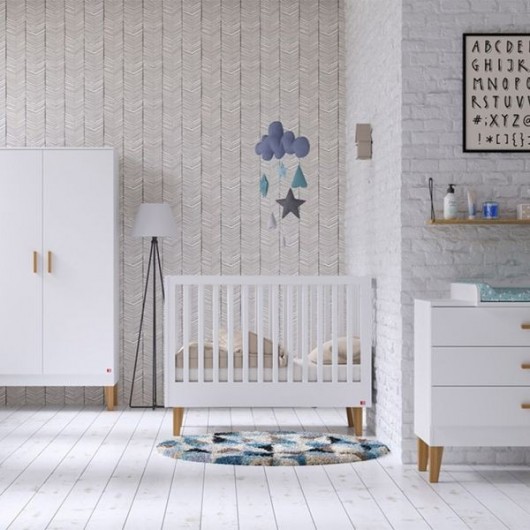 Lit bébé évolutif 70x140 Lounge Vox Baby Blanc