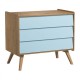 Commode 3 tiroirs Vox Baby Vintage Oak/Blue
