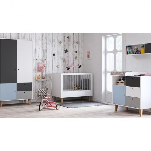 Chambre complète Vox Baby Concept White / White / Graphite / Grey / Sky Blue