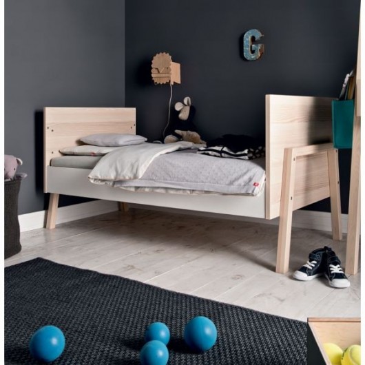 Lit évolutif Spot Baby 140x70 cm blanc/acacia Vox Baby