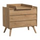 Commode 3 tiroirs Vox Baby Vintage Oak/Oak - plan à langer Oak