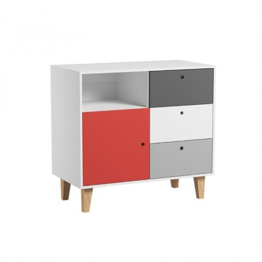 Chambre complète Vox Baby Concept White / White / Graphite / Grey / Red