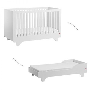 Lit évolutif Vox Baby Playwood 140 X 70 cm White avec kit de transformation