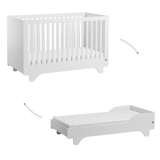 Lit évolutif Vox Baby Playwood 140 X 70 cm White avec kit de transformation