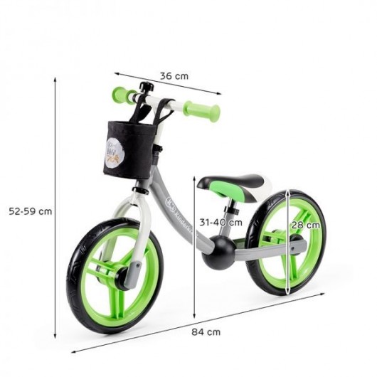 Draisienne Kinderkraft 2Way Next green/gray avec accessoires