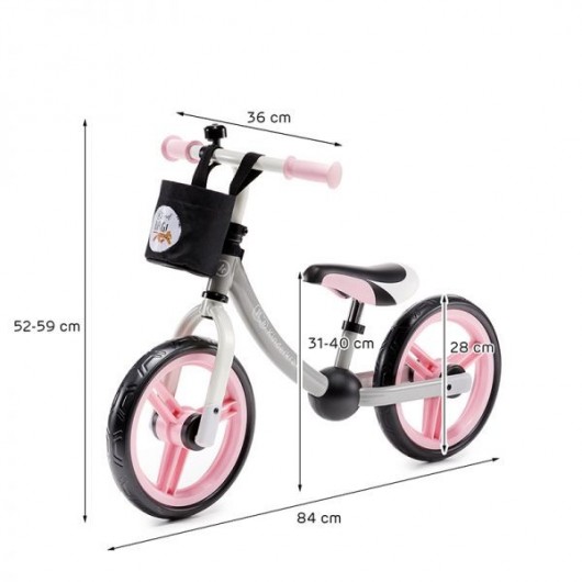 Draisienne Kinderkraft 2Way Next light pink avec accessoires