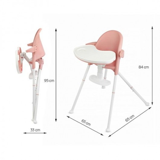 Chaise haute évolutive Kinderkraft Pini pink