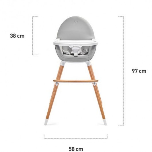Chaise haute évolutive Kinderkraft Fini Grey