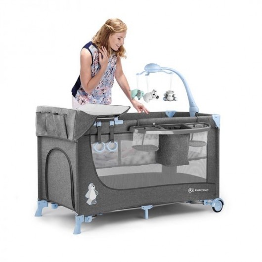 Lit Pliant Kinderkraft Joy Blue avec accessoires