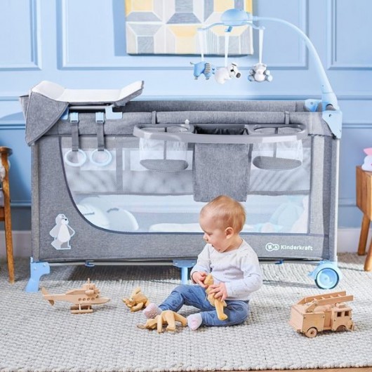 Lit Pliant Kinderkraft Joy Blue avec accessoires