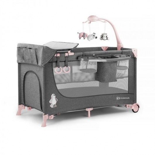 Lit Pliant Kinderkraft Joy New Pink avec accessoires