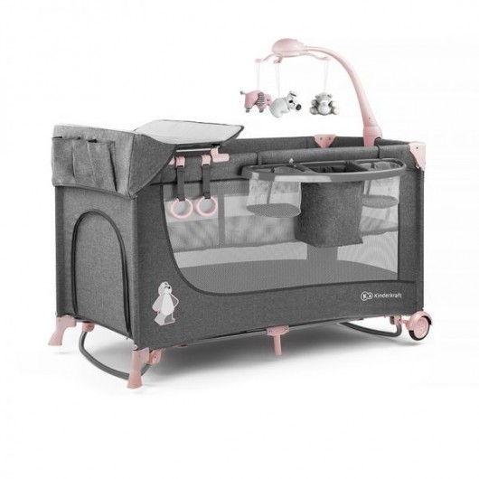 Lit Pliant Kinderkraft Joy New Pink avec accessoires