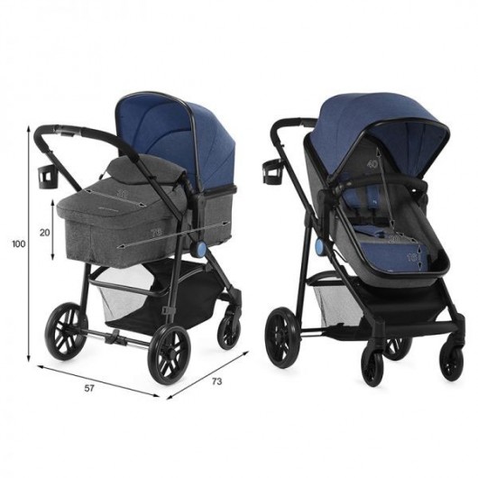 Poussette 3 en 1 Kinderkraft Juli denim