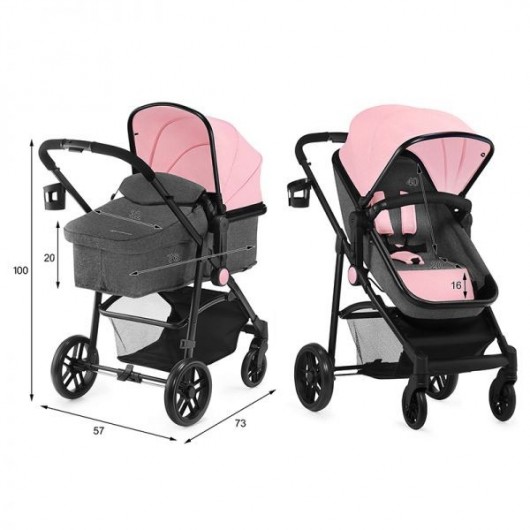 Poussette 3 en 1 Kinderkraft Juli pink