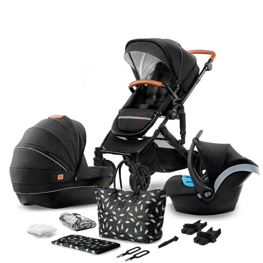 Poussette 3 en 1 Kinderkraft pas cher : Poussette 3 en 1 Kinderkraft Prime  black 2020