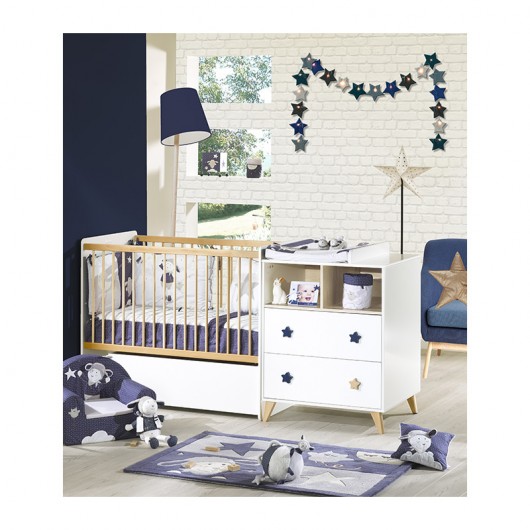 Lit Combine Evolutif Sauthon Oslo Bouton Etoile 1 X 60 Cm Sauthon Cabriole Bebe