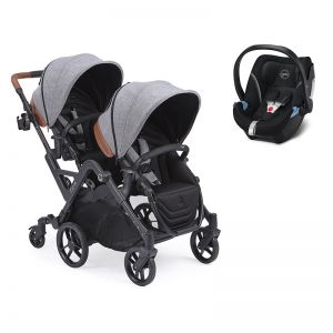 Poussette Double Tandem Poussette Buggy 2 Sièges Poussette Berceau  Réversible for Jumeaux, Poussette Bébé Twins-Cosy Compact Twin Poussette,  Poussette