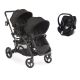 Poussette double évolutive Contours Options Elite Carbon - Coque Cybex Aton 5 Deep Black