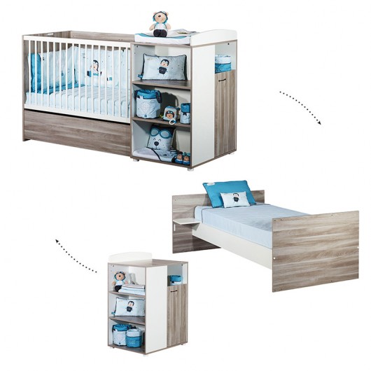 Lit Combine Evolutif Sauthon Vintage Silex 1 X 60 Cm Sauthon Cabriole Bebe