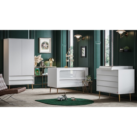 Chambre complète Vox Baby Bosque White avec lit évolutif 70 x 140 cm