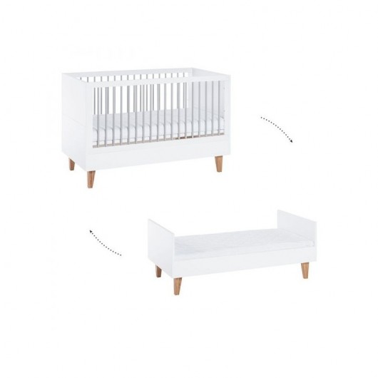 Chambre complète Vox Baby Concept White/Graphite/Grey/Saffron avec lit évolutif 70 x 140 cm