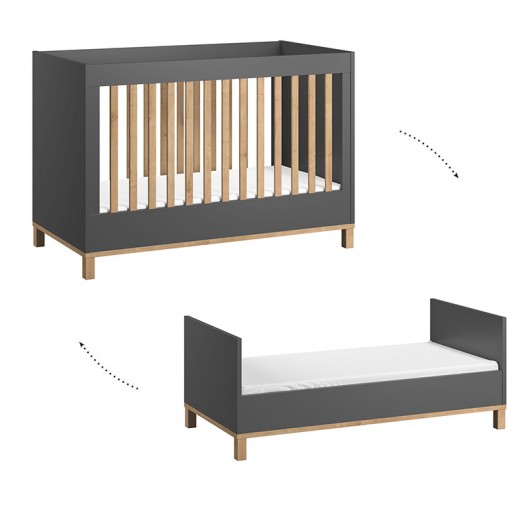 Chambre complète Vox Baby Altitude Graphite/Oak avec lit évolutif 70 x 140 cm