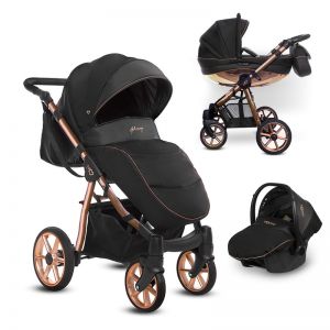 Poussette 3 en 1 Mommy - nacelle - coque Glossy Rose Gold