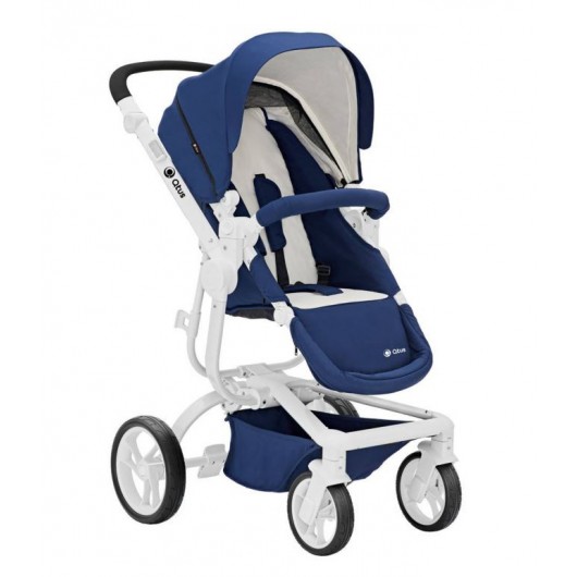Poussette combinée Qtus Spider Bleu/Blanc - Nacelle Bleu