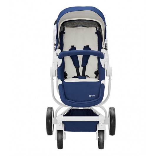 Poussette combinée Qtus Spider Bleu/Blanc - Nacelle Bleu