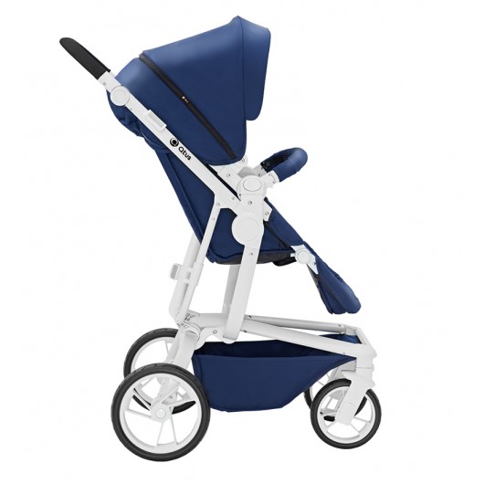 Poussette combinée Qtus Spider Bleu/Blanc - Nacelle Bleu