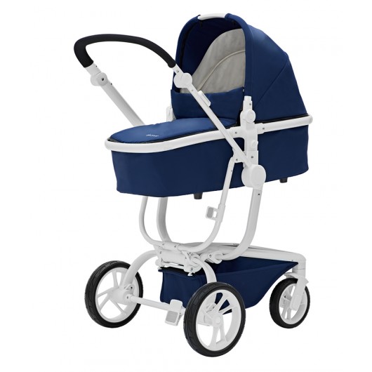 Poussette combinée Qtus Spider Bleu/Blanc - Nacelle Bleu