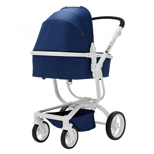 Poussette combinée Qtus Spider Bleu/Blanc - Nacelle Bleu