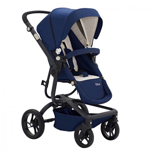 Poussette combinée Qtus Spider Bleu/Noir - Nacelle Noir