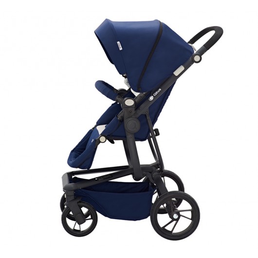 Poussette combinée Qtus Spider Bleu/Noir - Nacelle Noir