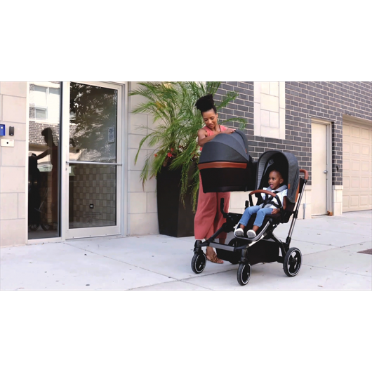 Poussette double avec nacelle Contours Element Storm Gray