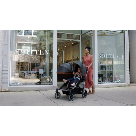 Poussette double avec nacelle Contours Element Storm Gray