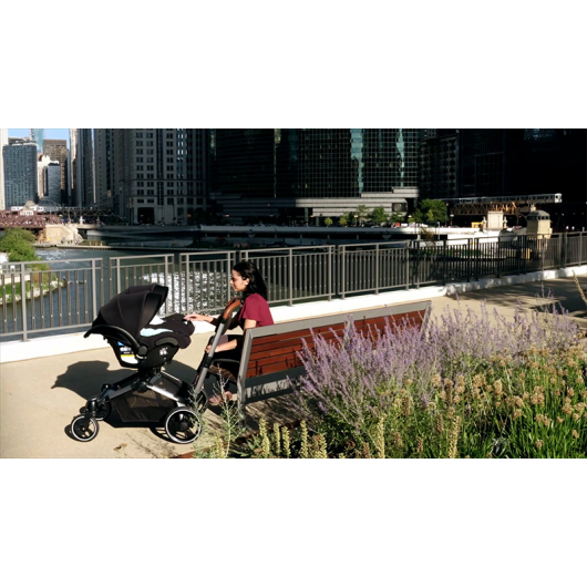 Poussette double avec nacelle Contours Element Storm Gray