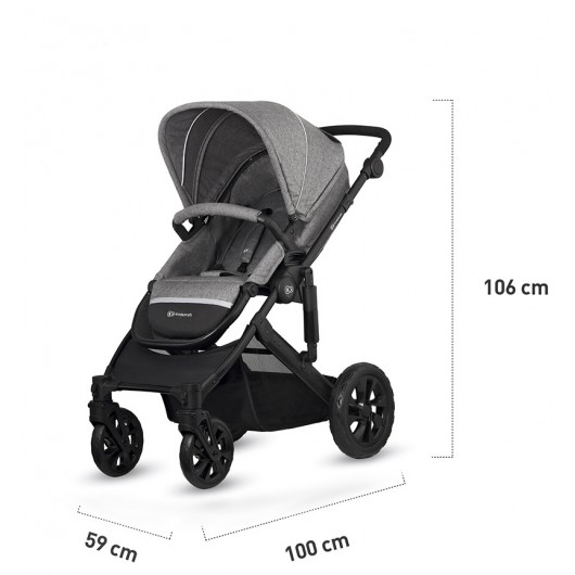 Poussette combinée Kinderkraft Prime Lite Grey